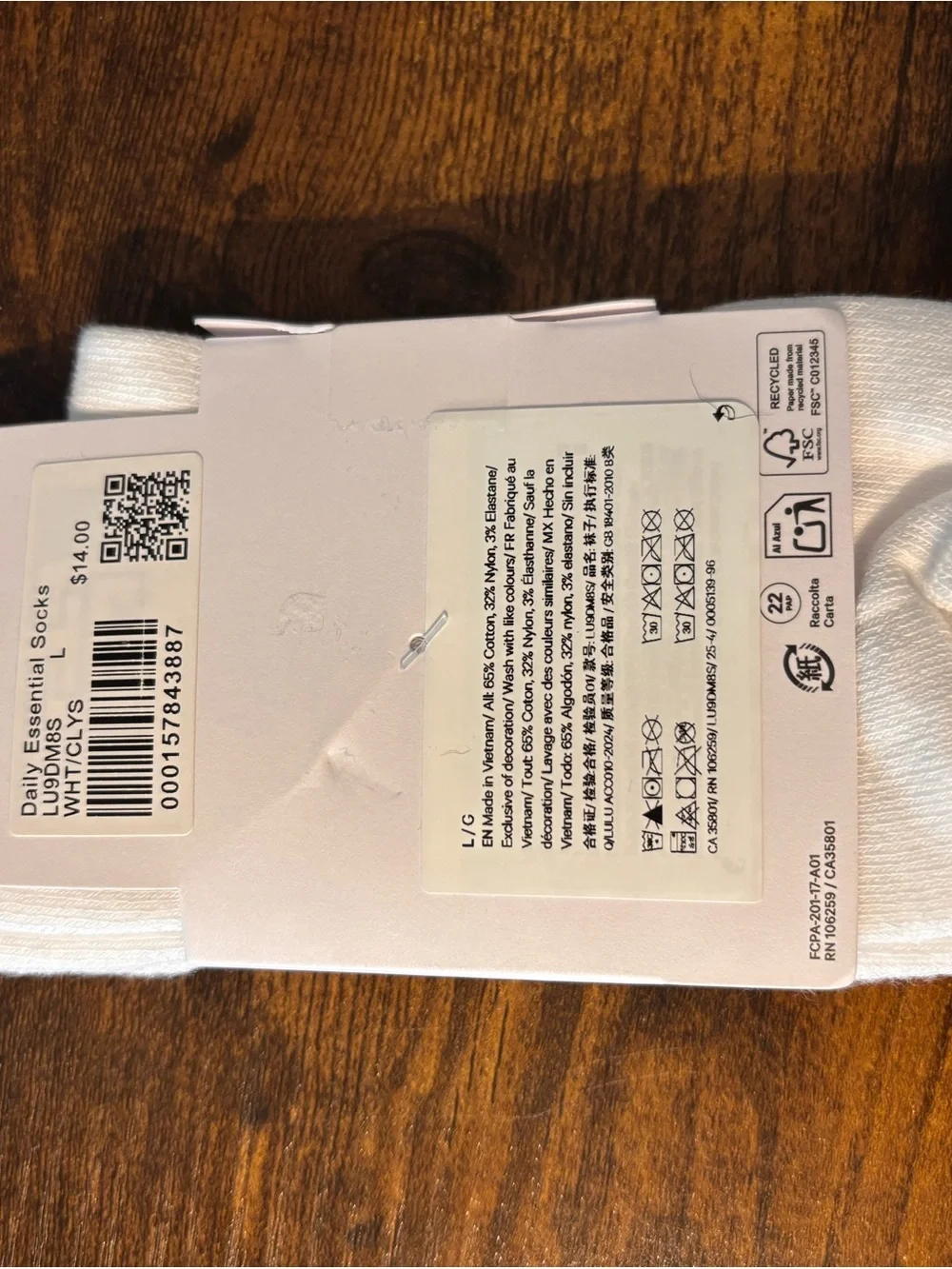 lululemon athletica White Socks with Pink Stripes